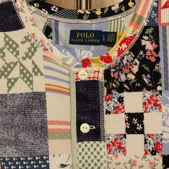 NWOT Polo Ralph Lauren Cotton Patchwork Sleveles Dress Size US L - Picture 3 of 9